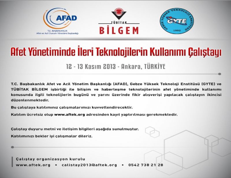 Afet Yönetiminde İleri Teknolojilerin Kullanımı Çalıştayı haberine ilişkin resim